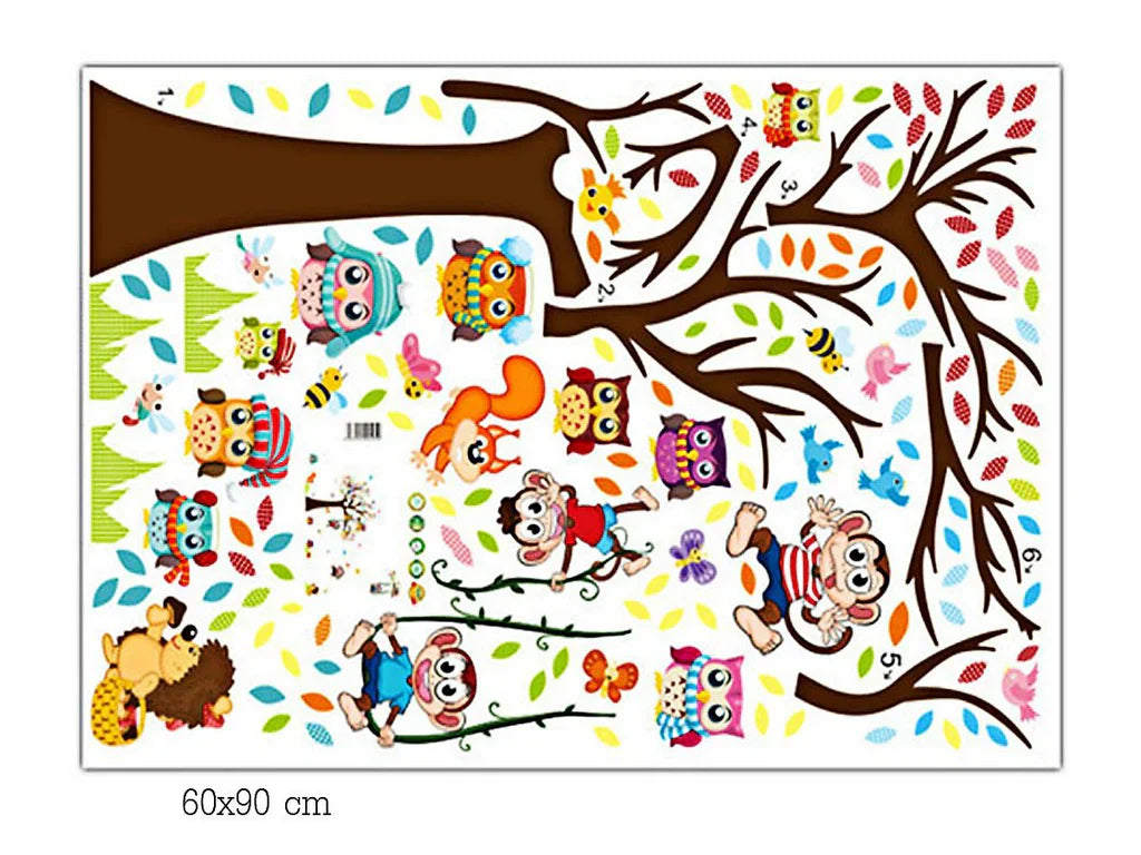 xl8192 Tree Wall Sticker For Kids Bedroom Cartoon Plane Diy Window Decor Poster Home Decorative Plant Mural Art Wallpapaer
