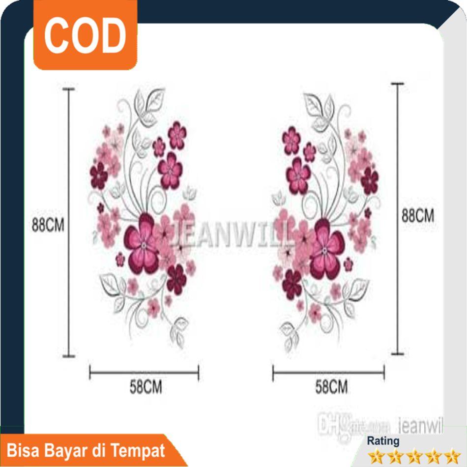 Removable Vinyl Wall Stickers Flowers Living Room TV/Sofa Background Home Decoration Wall Decals 60*90cm JM7151