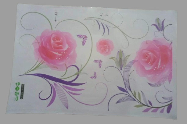 ROSES PVC Wall Sticker Home Decor - Flower wall sticker 2 peaces gs8705 Size: 60x90
