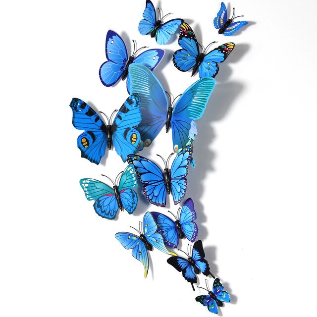 12 Pcs Butterfly Wall Stickers Decoration Magnet Butterflies on the wall DIY Wallpaper 3D PVC