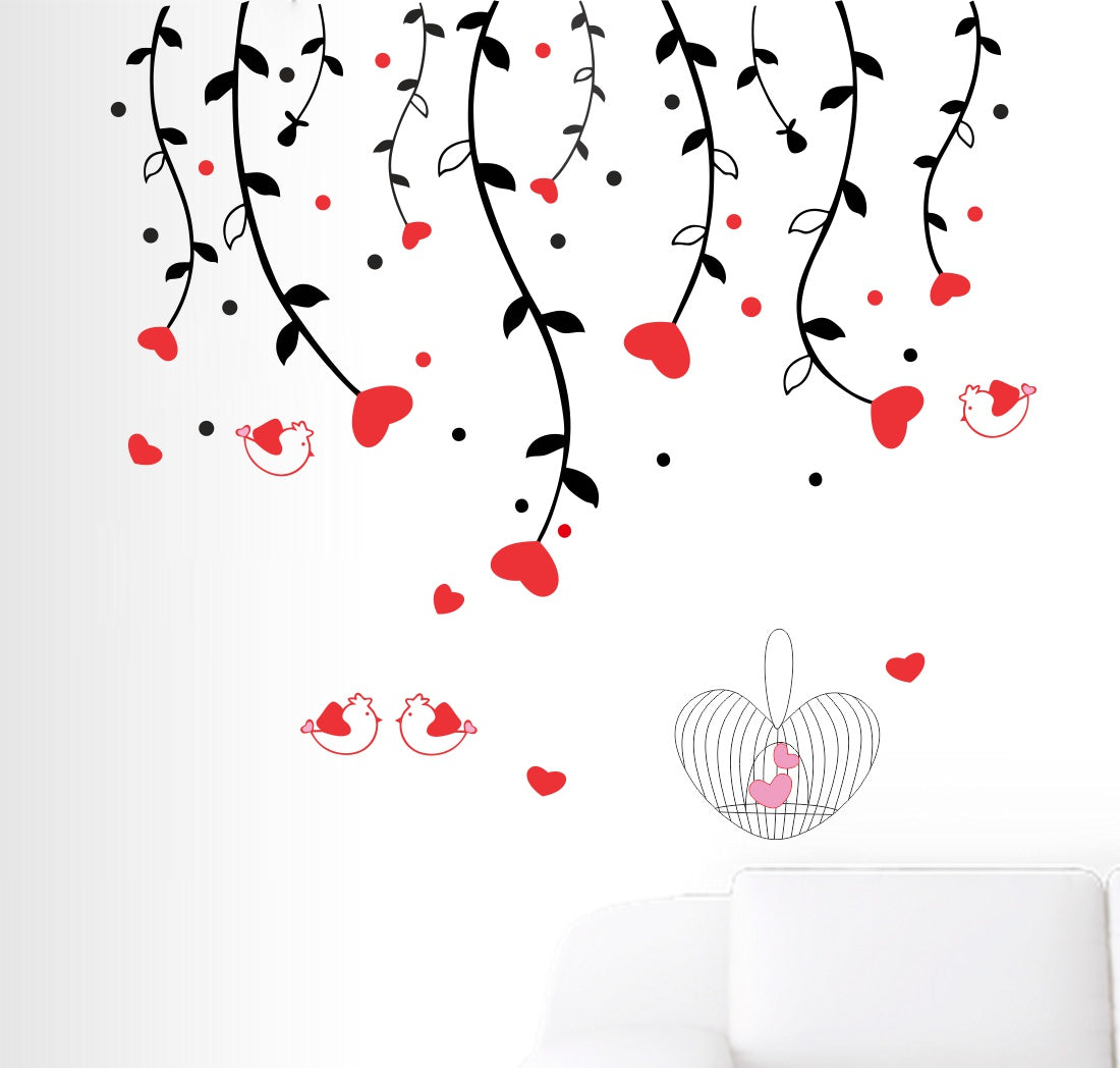 Heart Sparrow Tree Wall Sticker Ay828