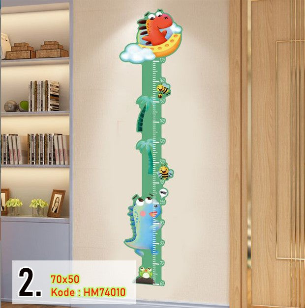 Tinggi Badan Gajah Jerapah Kuda Unicorn Kecil Stiker Dinding HM74010
