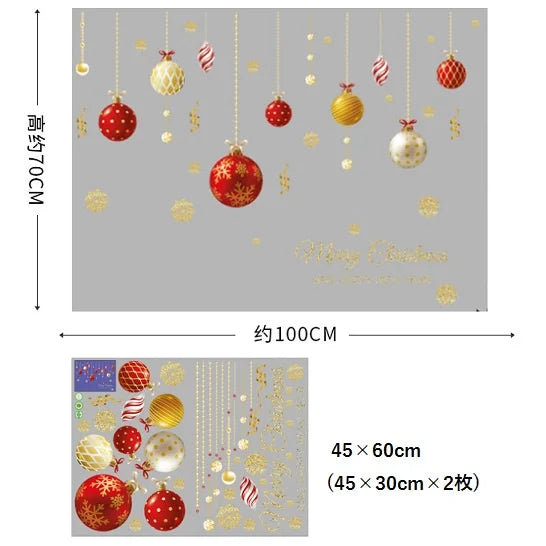 Christmas Series Stickers Home Decor Wall Sticker Glass Window Sticker Christmas Decorations for Home New Year Gift Xh6284 Size: 45x60