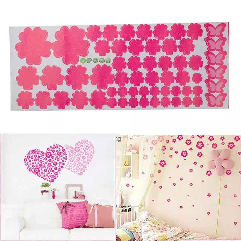Flowers DIY Wall Decals for Kids Rooms Baby Bedroom Wall Stickers Living Room Art Decals Home Decoration Furniture Stick