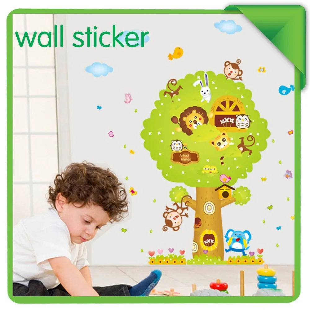 Direct Selling Bathroom Adesivos Poster Children's Room Decor Removable Tree Sticker Kindergarten Classroom Layout monkey