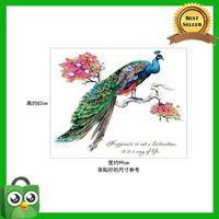 Peafowl Tree branches Home Decor adesivo de parede Art Decals 3D DIY Wall paper decoration for Kids Rooms flowers Wall Stickers sk9153