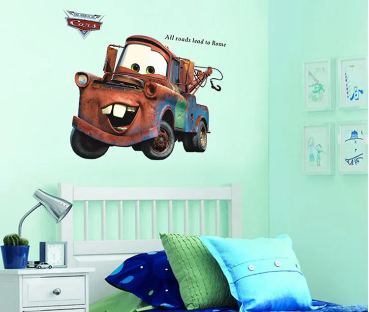 3D Broken Mater Truck Car For Boys Bedroom Self Adhesive Kids Room Wall sticker Ay9007