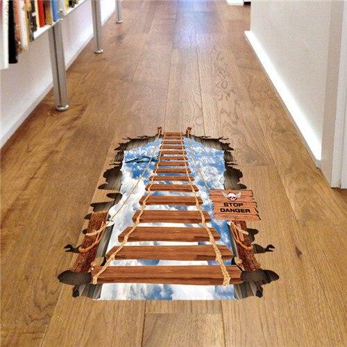 Cheap Wall Stickers 60X90 Xl8129 Wood Bridge Floor Walstiker Wallsticker Guaranteed Ori