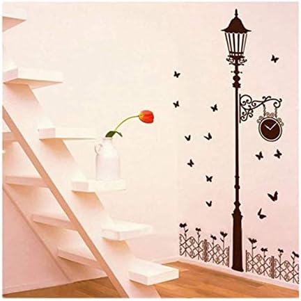 Street lamps and Iron fence Wall Decal Sticker Self - Adhesive Street lamps and Iron fence Instant Wall Decal Sticker for Living Room Bedroom