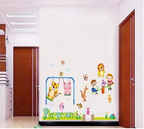 Cartoon Animal Park Tiger Piggy monkey rabbit DIY Wall Sticker Home Decoration room Decals Wall Art Sticker wallpaper-x