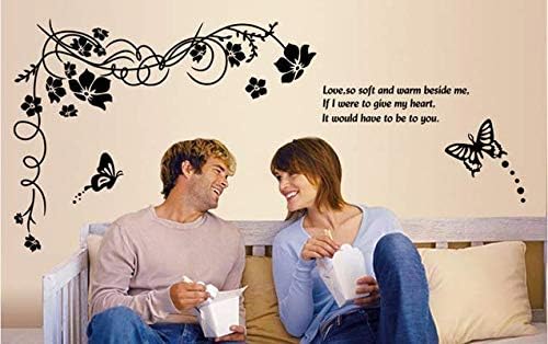 Butterfly Wall Sticker Black Vinyl Wall Art Floral Wall Paper PVC Removeable Wall Decor AY-817