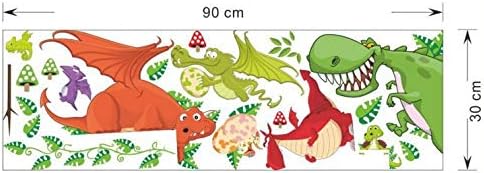 Cartoon Dinosaur World Self-Adhesive Paper Wardrobe Animal Children Room Decorative Wall Stickers-