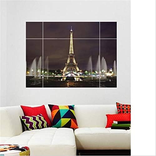 Ay8014W Huaduo Modern Removable Wall Stickers 3D Window View Large Eiffel Tower Sydney Greek Night City For Living Room Bedroom Home Decoration