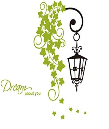 Jm8312 Studio Briana Fresh Green Creeper with Hanging Lamp Wall Sticker