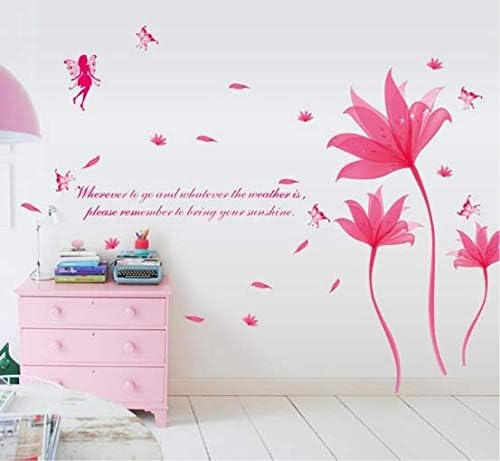 Romantic Red Color Fantastic Flowers Art Wall Sticker Ay9218Bw