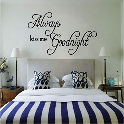 Always Kiss Me Goodnight" English Quote/Saying Vinyl Wall Art Decal/Window Stickers/Home Decor