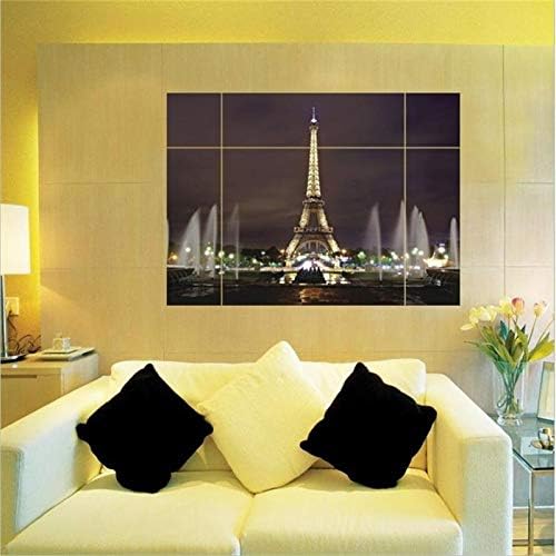 Ay8014W Huaduo Modern Removable Wall Stickers 3D Window View Large Eiffel Tower Sydney Greek Night City For Living Room Bedroom Home Decoration