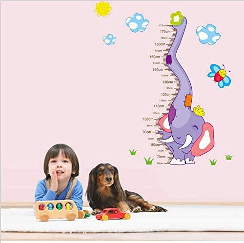 Ufingo Cartoon Elephant Height Chart Decals, Children's Room Nursery Removable Wall Stickers Murals