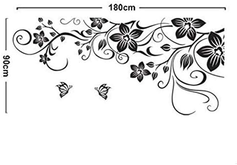 Dm577004 Black Butterflies and Tree Vine creative fashionable combination wall sticker
