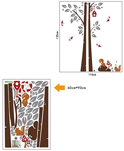 Tree Wall Sticker Squirrel Home Decor WallSticker ay848