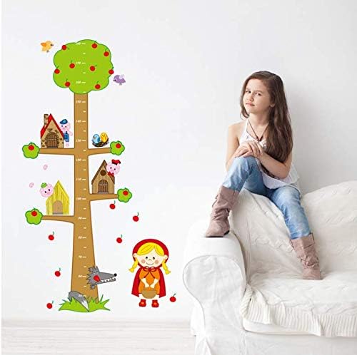 Abc 1038 Kid's Little Red Riding Hood and Tree Height Chart Wall Stickers