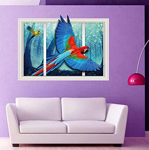 Xh9227Hesily Wall Sticker 3D Animal Removable Wall Decals,Cute cacrtoon Animal Wall Art Stickers,Creative Window Decal for kids'room Living Room Decor (4)