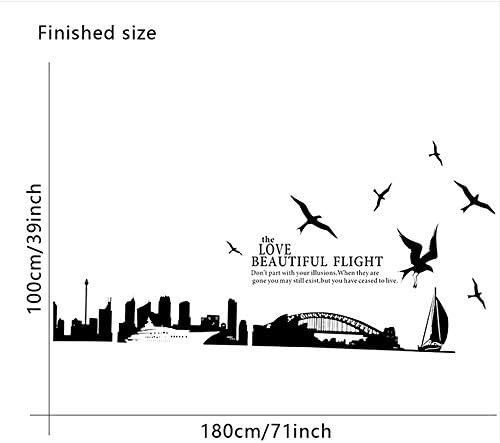 Ay 1912 City Silhouette Wall Stickers For Living Room Bedroom Study Room Home Decor - Beautiful Flight Of Sydney