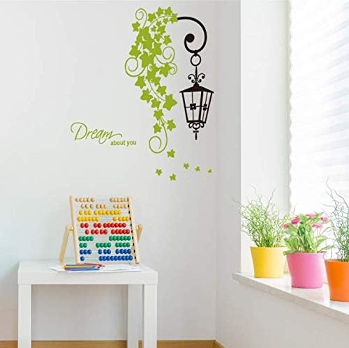 Jm8312 Studio Briana Fresh Green Creeper with Hanging Lamp Wall Sticker