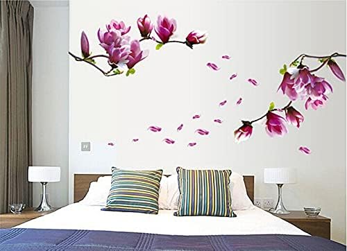 Chaste Magnolia Purple Mural Wall Sticker Model AY7105