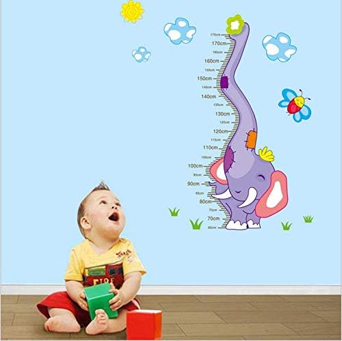 Ufingo Cartoon Elephant Height Chart Decals, Children's Room Nursery Removable Wall Stickers Murals