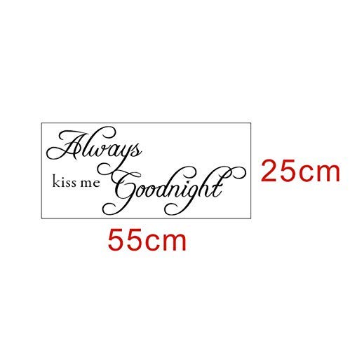 Always Kiss Me Goodnight" English Quote/Saying Vinyl Wall Art Decal/Window Stickers/Home Decor