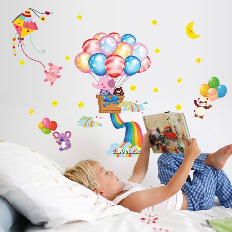 WALLSTICKER/WALL STIKER 50X70-SK7020-CUTE FLYING BALLON