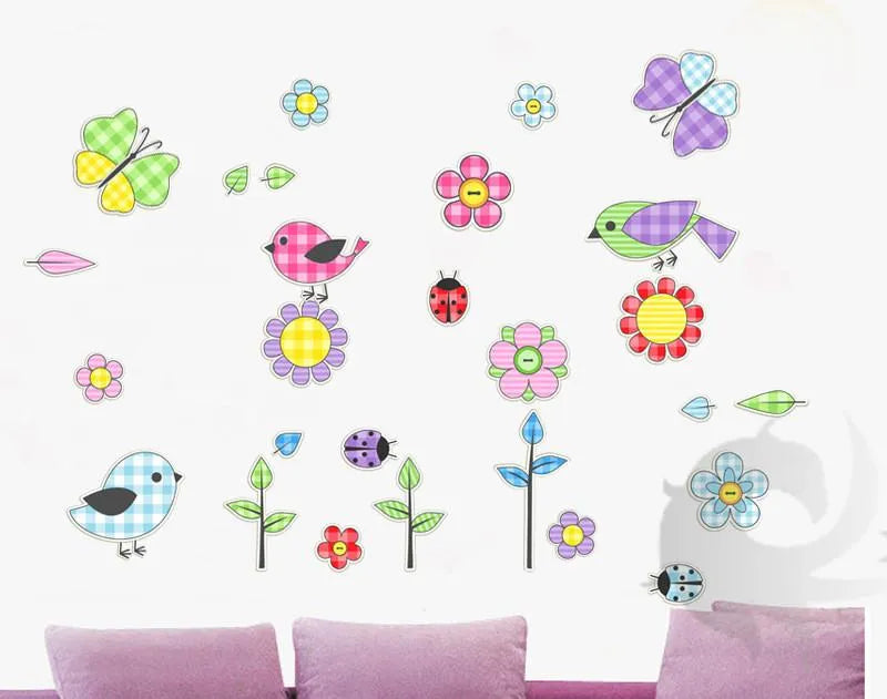 cute animal wall sticker, removable, transparent, children's room wall sticker
