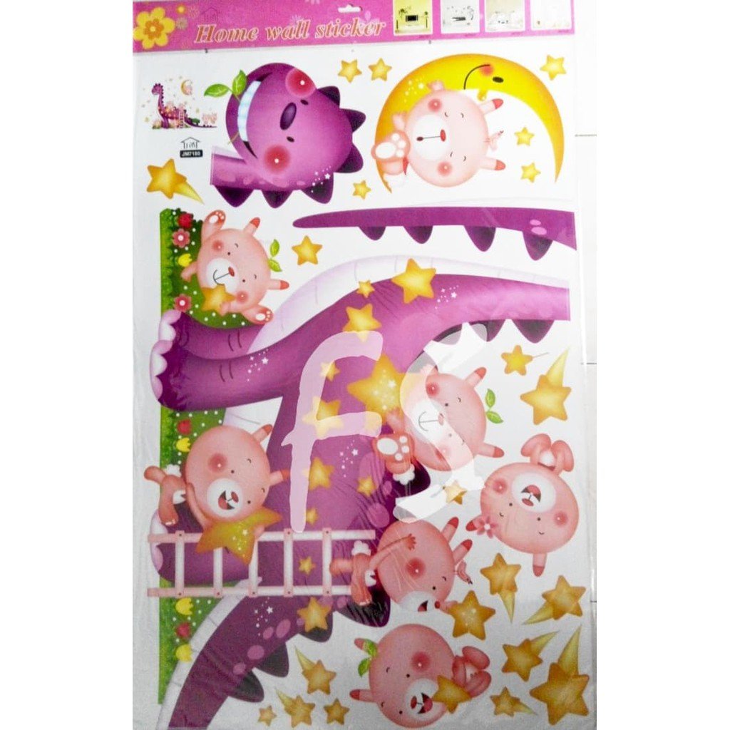 XL8130 PURPLE DINO BOY WALLSTICKER WALL STICKER ANIMAL WALL STICKER