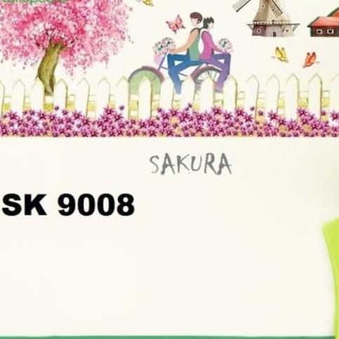 SK9008 Warm Romantic DIY Removable Wallpaper Colorful Flowers Skirting Line Wall Stickers Wall Decal Home Decor