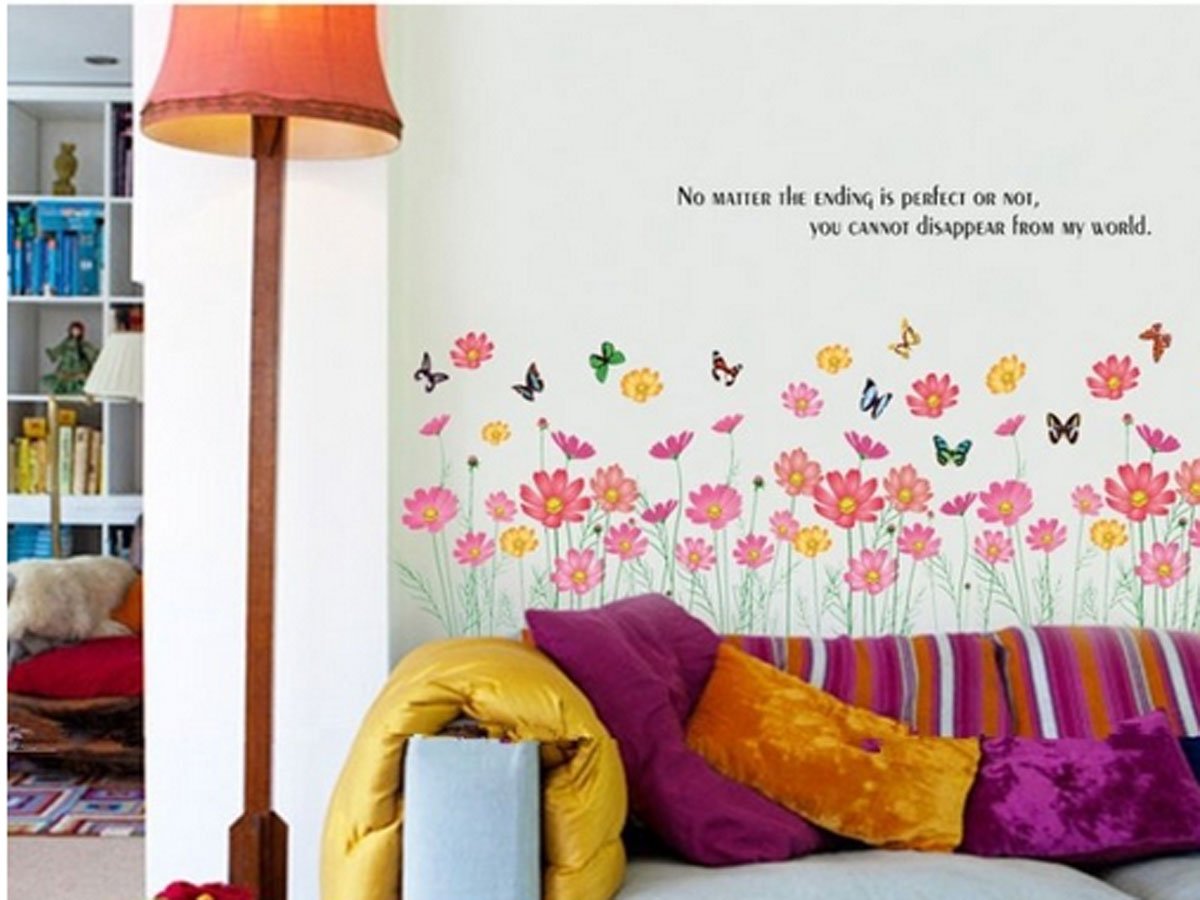 AY870 Little flowers Kids vinyl wall sticker for kids rooms home decor decals adesivos de parede stickers