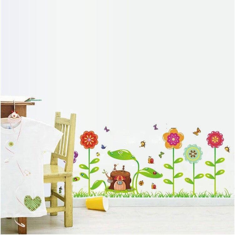 fashionbeautybuy Butterflies Flowers Leaves Bees Wall Sticker Decal Home Decor PVC Murals Wallpaper House Art Picture Living Room