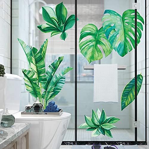 Amaonm Removable 3D Nordic Green Plants Fresh Leaves Wall Decals Nursery Decor Leaf Wall Stickers DIY Wall Art Decor Decoration Sticker for Home Living Room Girls Bedroom Offices Green SK9239