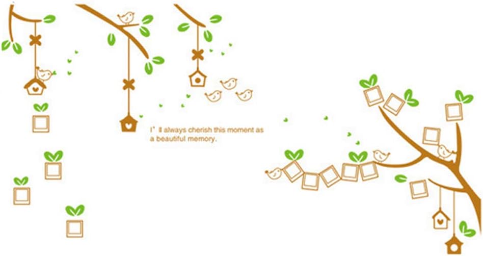 Am9016 BEST OF BEST Tree Branch Photo Frame Wall Sticker Home Decal Removable PVC Murals Wallpaper Girls Boys Kids Baby Nursery Bedroom Living Room Bathroom Kitchen Window Playroom Decor
