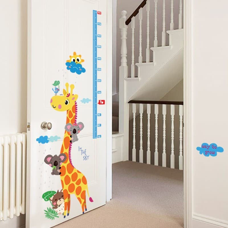 WALL STICKER TINGGI BADAN JERAPAH GROW UP ANIMAL SK9002 STIKER DINDING