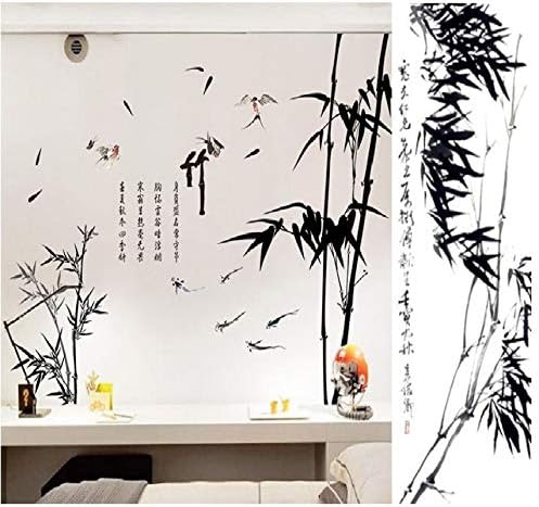 Chinese Style Ink Bamboo Wall Stickers for Bedroom Decor Sofa Background Airplane Pastrol Mural Door DIY Wall Posters Sale