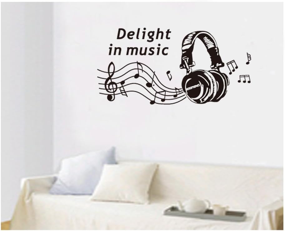 Jm8265 Generic Home Earphone Note Print Water Resistant Wall Sticker DIY Wallpaper