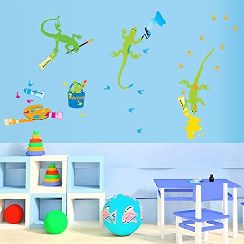 Gecko Painting Drawing Peel and Stick Removable Vinyl Wall Stickers Ay7031