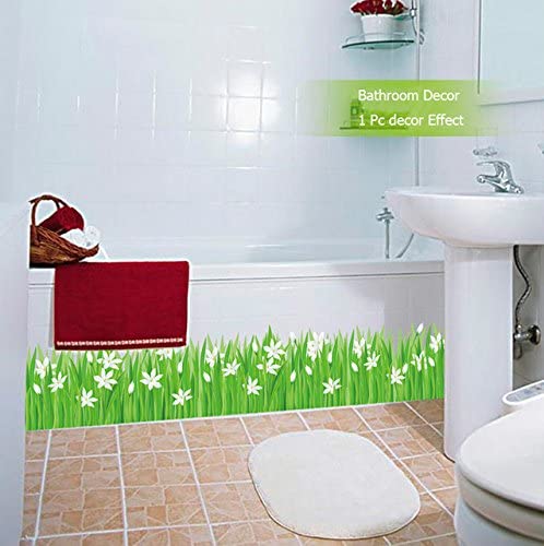 Diy lily flower grass Skirting Line diy home decal Baseboard wall sticker Sk7044