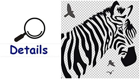 DNVEN 35 inches x 35 inches Zebra Head Black and White Wild Vinyl Wall Sticker Zebra Wall Decals Animal Print Home Murals Decor for Bedrooms Living Rooms