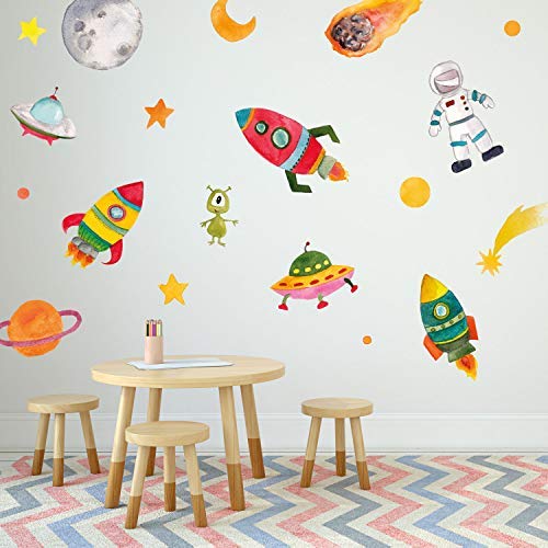Stickerscape Outer Space Wall Sticker Pack | Perfect for a Creating a Space Themed Bedroom | Space Wall Stickers | Easy to Apply, Cleanly Removable xp8026 Size: 30x25