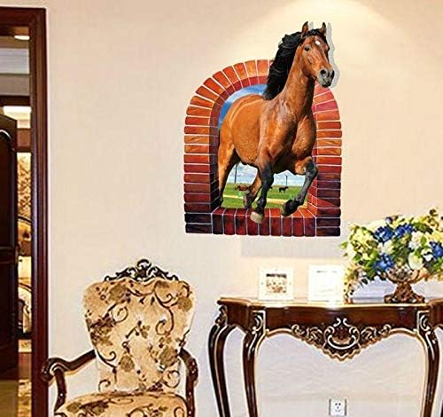 3D Horse animals Background Wall Sticker for Living Room