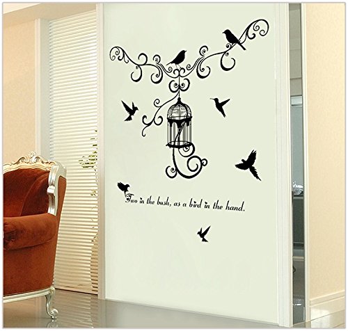 JAAMSO ROYALS 'Warm and Fun Modern Birdcage' Wall Sticker (50 cm X 70 cm) (SK7055)