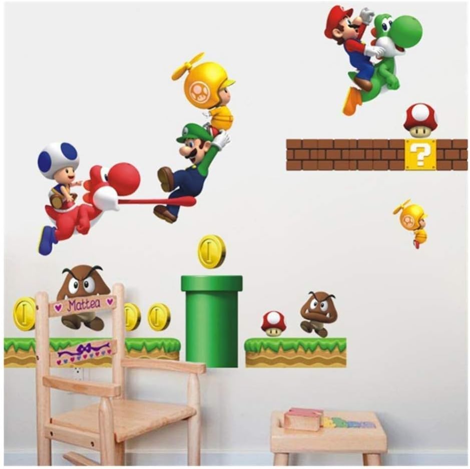 Ays621 Mario Wall Sticker for Children's Room Home Decor Sticker