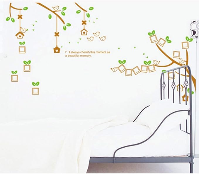 Am9016 BEST OF BEST Tree Branch Photo Frame Wall Sticker Home Decal Removable PVC Murals Wallpaper Girls Boys Kids Baby Nursery Bedroom Living Room Bathroom Kitchen Window Playroom Decor